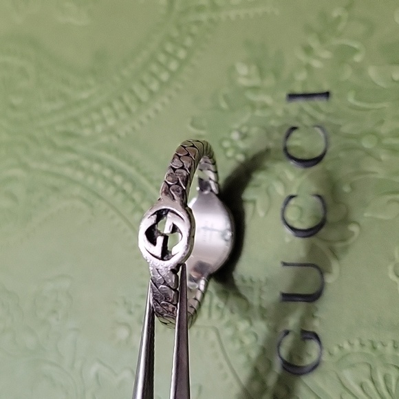 GUCCI INTERLOCKING DOUBLE G 925  RING SZ 7.5 - Picture 1 of 7